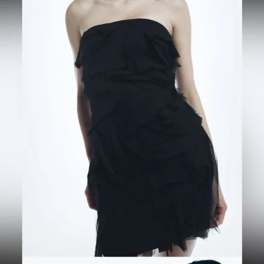 NET ZARA MINI DRESS RAW EDGES SIZE MEDIUM